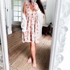 House of Harlow Blushing Blooms cottagecore babydoll floral open back mini dress